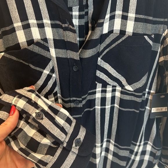 Lucky Brand Cloud Plaid Flannel Shirt - Picture 6 of 13